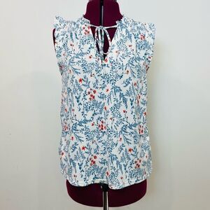 Melloday White Floral Summer Top Sz Small